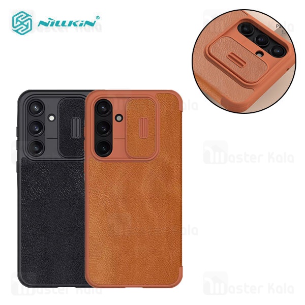 کیف چرمی نیلکین سامسونگ Samsung Galaxy A35 Nillkin Qin Pro Leather Case دارای محافظ دوربین