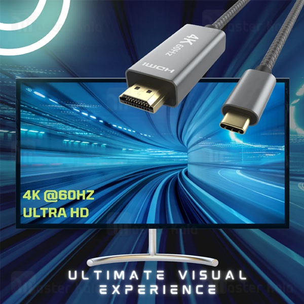 کابل HDMI 2.0 به Type-C بیوا Biva HDMI-01 طول 2 متر