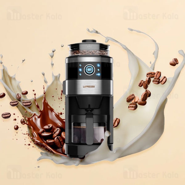 دستگاه قهوه‌ ساز و آسیاب قهوه لپرسو LePresso LP6DCMBK ظرفیت 750 میلی لیتر