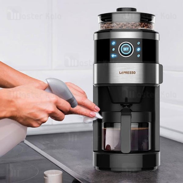 دستگاه قهوه‌ ساز و آسیاب قهوه لپرسو LePresso LP6DCMBK ظرفیت 750 میلی لیتر