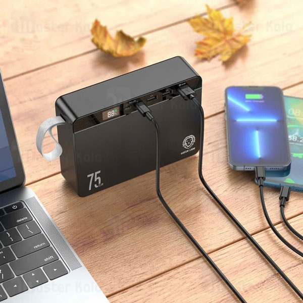 پاوربانک 75000 گرین لاین Green Lion Power Volt GNPRVLTPB75BK توان 22.5 وات