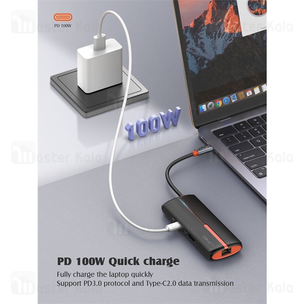 هاب 6 پورت الدینیو LDNIO 6in1 Type-c Hub Adapter DS-26H توان 100 وات