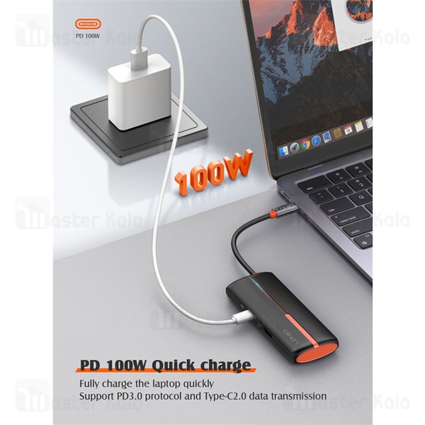 هاب 5 پورت الدینیو LDNIO 5in1 Type-c Hub Adapter DS-25H توان 100 وات