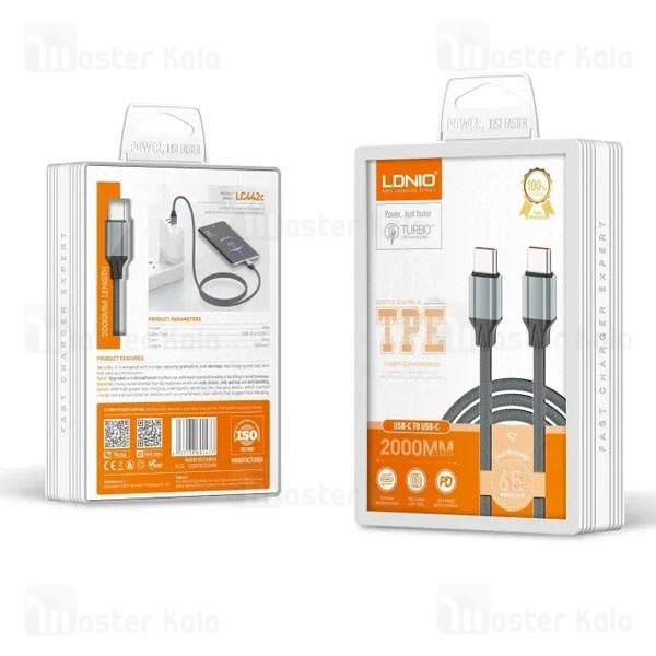 کابل Type-C به Type-C الدینیو Ldnio LC442C طول 2 متر توان 65 وات