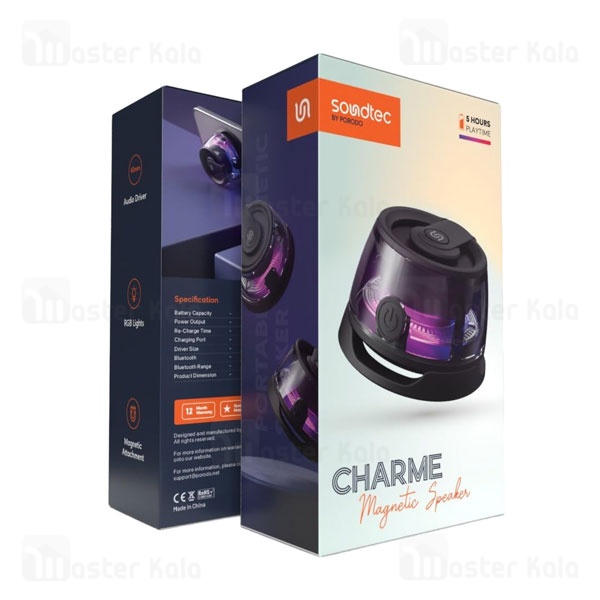 اسپیکر بلوتوث پرودو Porodo Charme Magnetic PD-STMS3W توان 3 وات مگنتی