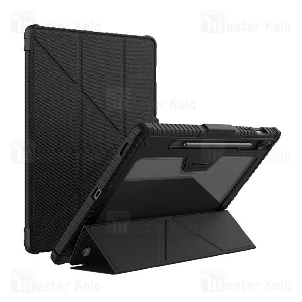 کاور چرمی هوشمند نیلکین سامسونگ Samsung Tab S9 FE Plus Nillkin Bumper Leather Case Pro