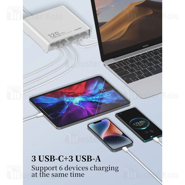 هاب شارژر 6 پورت الدینیو LDNIO Q605 توان 120 وات