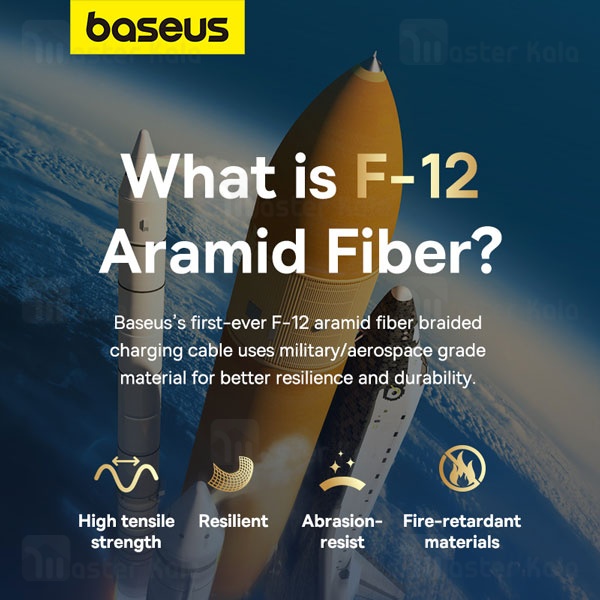 کابل Type-C به Type-C بیسوس Baseus CB000051 Aramid Fiber Braiding Unbreakble P10355800111 طول 1 متر توان 100 وات
