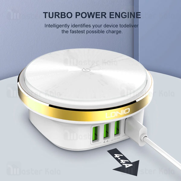 هاب شارژر 4 پورت و چراغ خواب الدینیو LDNIO A4406