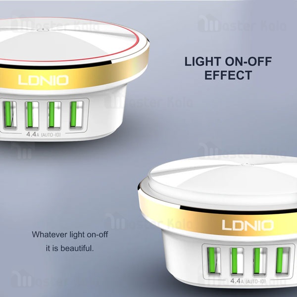 هاب شارژر 4 پورت و چراغ خواب الدینیو LDNIO A4406