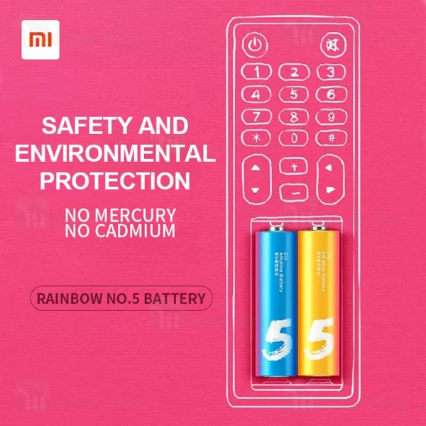 پک 40 تایی باتری رنگین کمانی قلمی شیائومی مدل Xiaomi ZI5 LR06 Alkaline AA