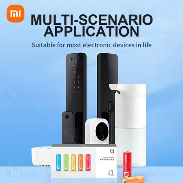 پک 40 تایی باتری رنگین کمانی قلمی شیائومی مدل Xiaomi ZI5 LR06 Alkaline AA