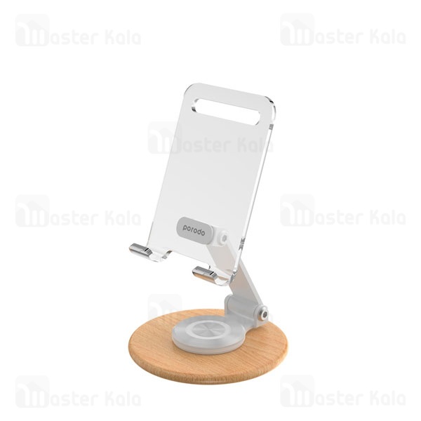 هولدر و پایه نگهدارنده رومیزی 360 درجه پرودو Porodo Rotating Transparent PD-TRNSMS مناسب گوشی و تبلت