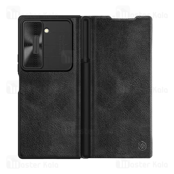 کیف چرمی نیلکین سامسونگ Samsung Galaxy Z Fold 6 Nillkin Qin Pro Leather Case دارای محافظ دوربین