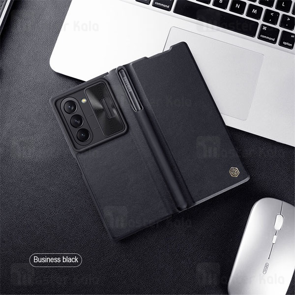 کیف چرمی نیلکین سامسونگ Samsung Galaxy Z Fold 6 Nillkin Qin Pro Leather Case دارای محافظ دوربین