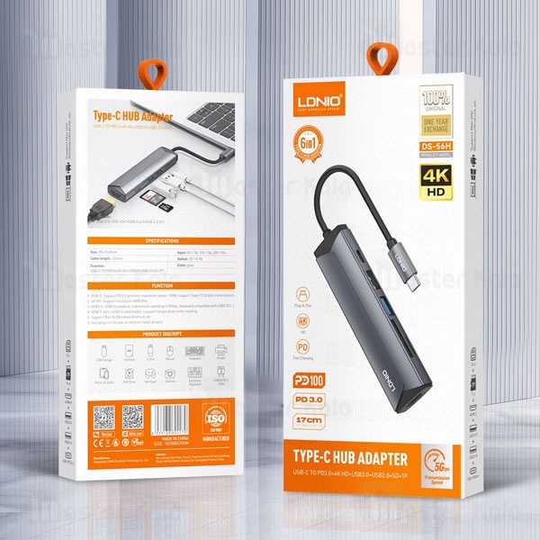 هاب 6 پورت الدینیو LDNIO DS-56H توان 100 وات