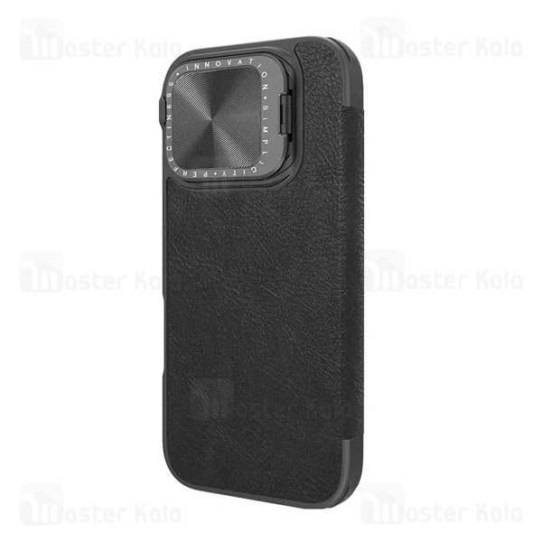 کیف چرمی نیلکین آیفون Apple iPhone 16 Pro Max Nillkin Qin Prop Leather Case دارای محافظ دوربین