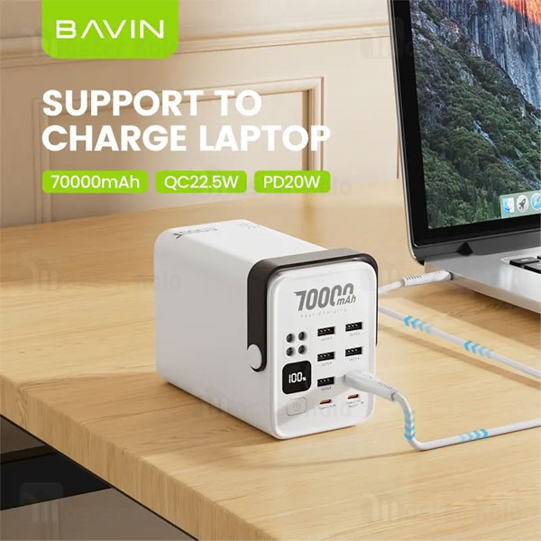 پاوربانک 70000 باوین Bavin PC1062S توان 22.5 وات