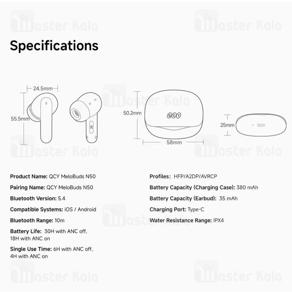 هندزفری بلوتوث کیو سی وای QCY Melobuds N50