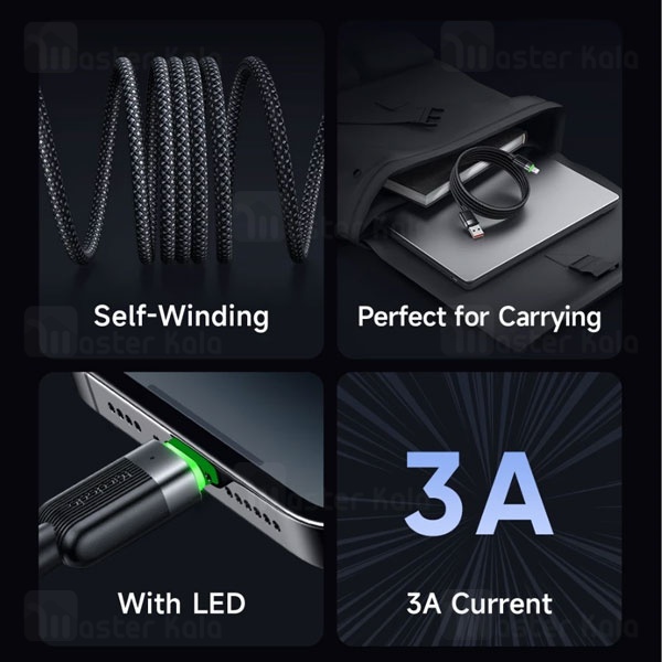 کابل فنری لایتنینگ به USB مک دودو Mcdodo CA-600 توان 15 وات طول 1.2 متر