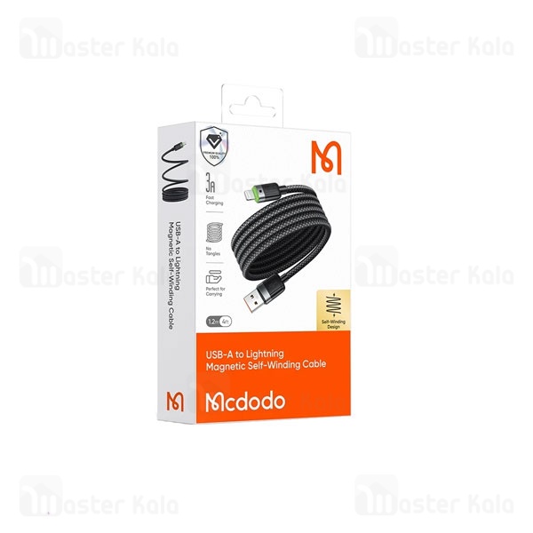 کابل فنری لایتنینگ به USB مک دودو Mcdodo CA-600 توان 15 وات طول 1.2 متر