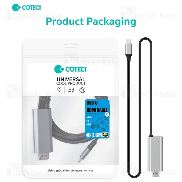 کابل HDMI به Type-c کوتتسی Coteetci 33025 طول 2 متر