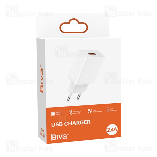 شارژر دیواری بیوا Biva HC-42 USB Charger توان 12 وات