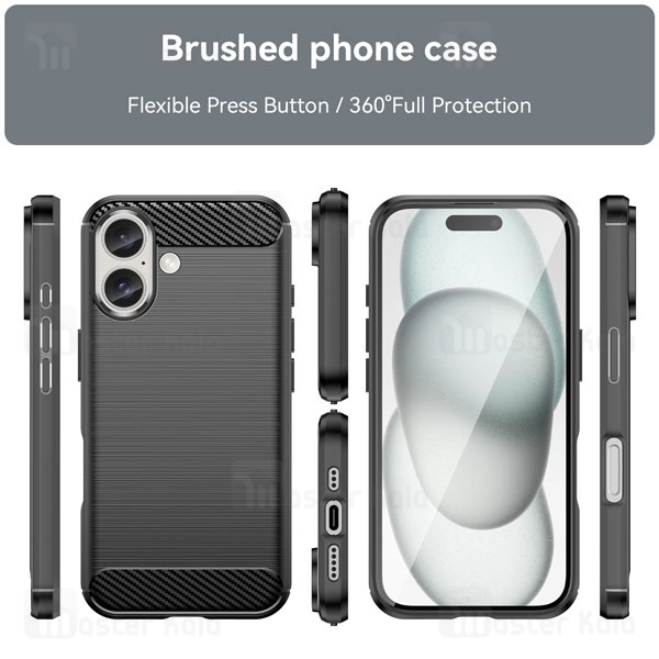 قاب فیبر کربنی آیفون Apple iPhone 16 Rugged Armor Fiber Carbon