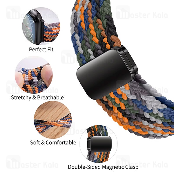 بند کنفی مگنتی اپل واچ 42 / 44 / 45 / 49 میلی متری Apple Watch Magnetic Nylon Braided Loop