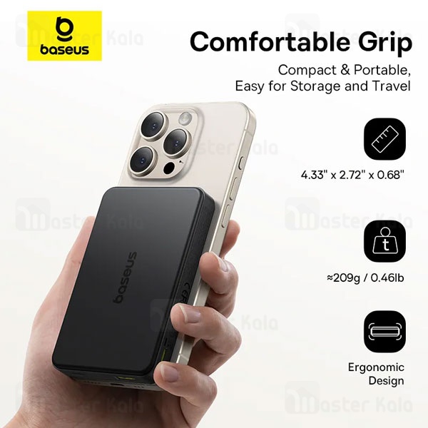 پاوربانک وایرلس 10000 مگنتی بیسوس Baseus Airpow 2 Qi2 Magnetic P10080000123-00