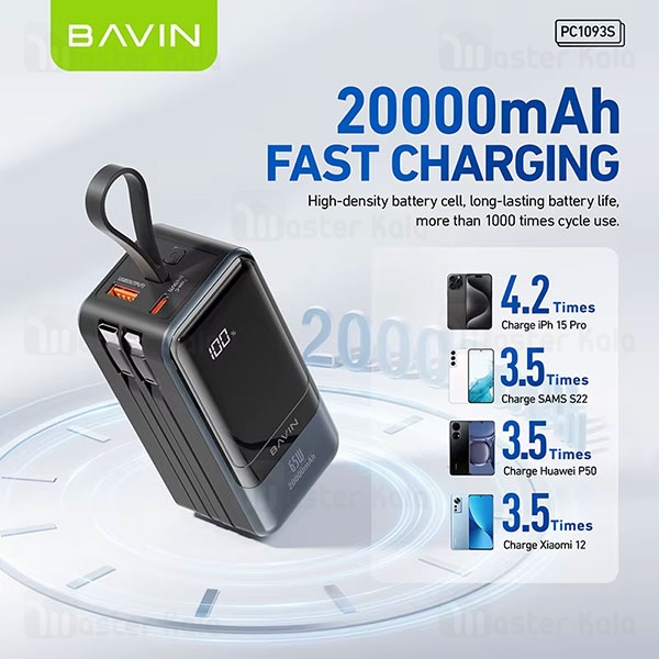 پاوربانک 20000 باوین Bavin PC1093S Fast Charge