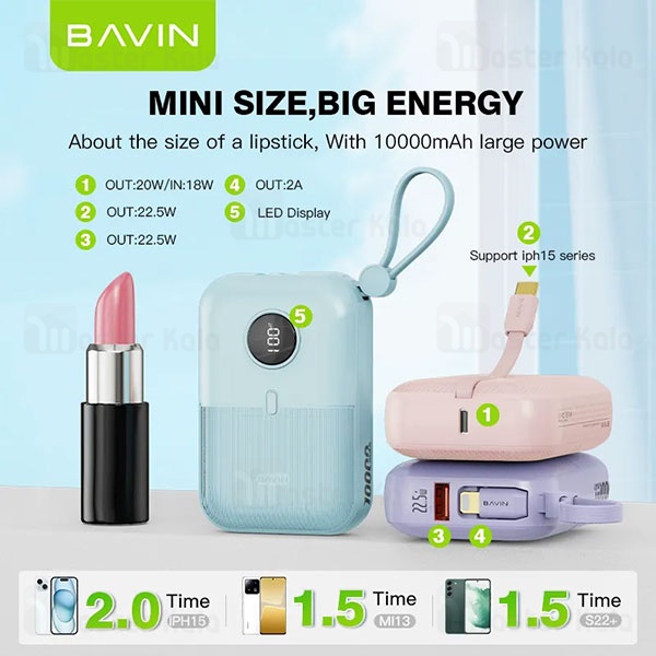 پاوربانک 10000 باوین Bavin PC1089S 