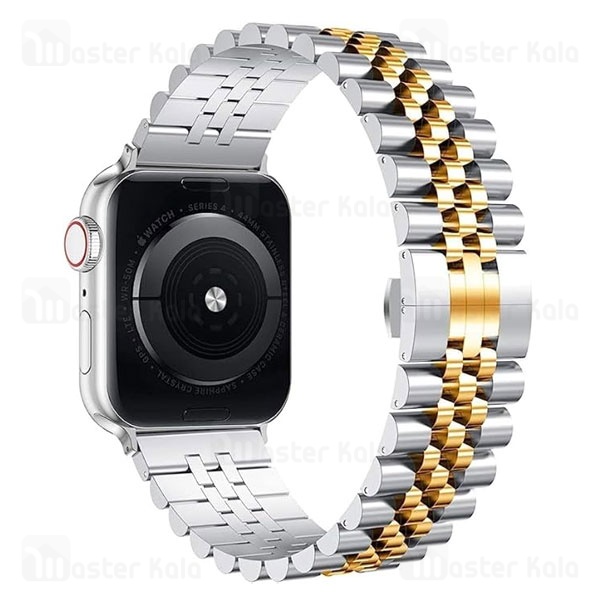 بند فلزی 5 بید باریک اپل واچ 38 / 40 / 41 میلی متری Apple Watch Slim 5 Beads Bracelet Strap