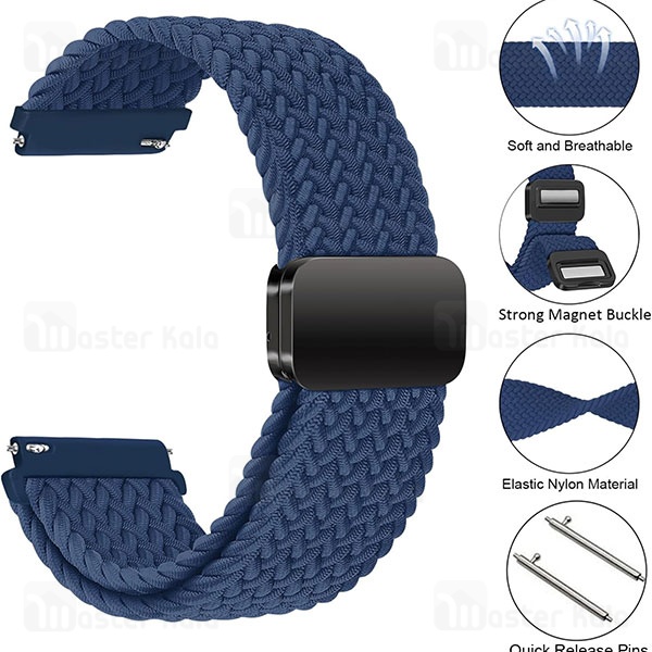 بند کنفی مگنتی ساعت‌های هوشمند 20 میلی متری Smart Watch 20mm Magnetic Nylon Braided