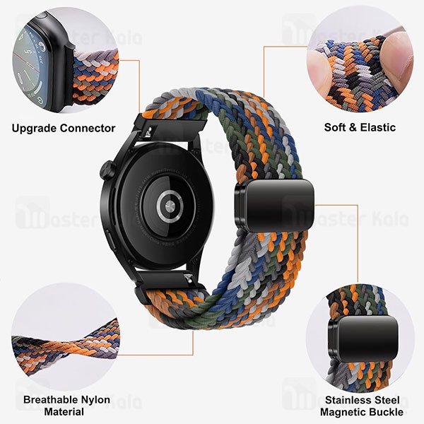 بند کنفی مگنتی ساعت‌های هوشمند 20 میلی متری Smart Watch 20mm Magnetic Nylon Braided