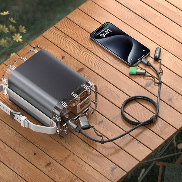 کابل چندکاره بیوا Biva C-39 6 in 1 Multifunction Data Cable طول 1.2 متر توان 60 وات
