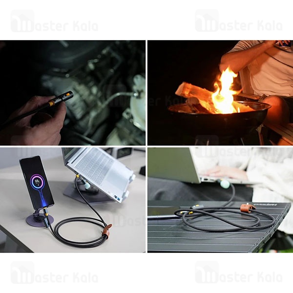 کابل چندکاره بیوا Biva C-39 6 in 1 Multifunction Data Cable طول 1.2 متر توان 60 وات