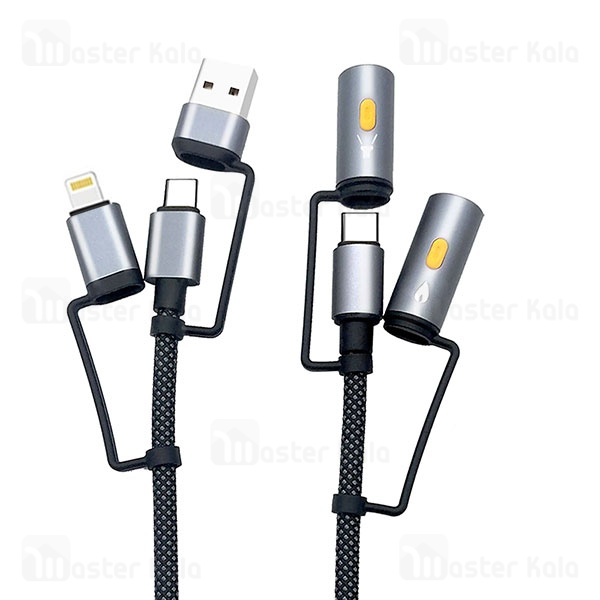 کابل چندکاره بیوا Biva C-39 6 in 1 Multifunction Data Cable طول 1.2 متر توان 60 وات