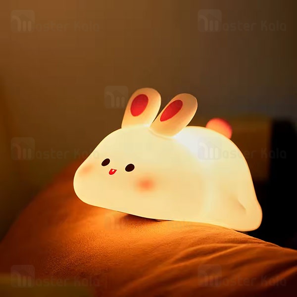 چراغ خواب سیلیکونی فانتزی Big Face Rabbit Silicone Lamp K-1154 طرح خرگوش