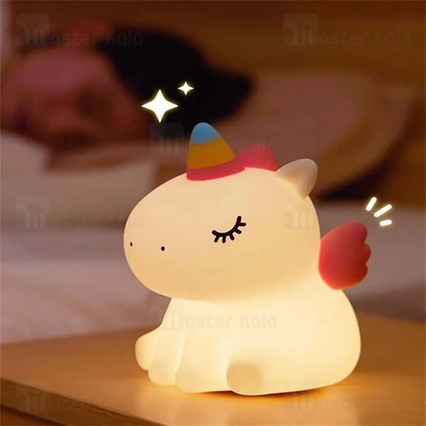 چراغ خواب سیلیکونی فانتزی Sitting Unicorn Silicone Lamp A007 طرح یونیکورن