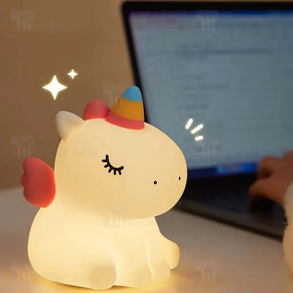 چراغ خواب سیلیکونی فانتزی Sitting Unicorn Silicone Lamp A007 طرح یونیکورن