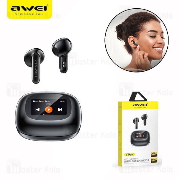 هندزفری بلوتوث اوی Awei TP97 With Screen Wireless Earbuds