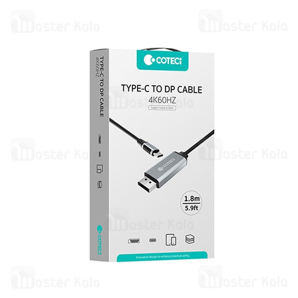 کابل تبدیل DP به Type-c کوتتسی Coteetci OF-014 طول 1.8 متر
