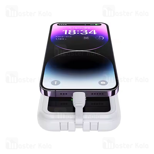 پاوربانک 10000 یوسمز USAMS CD193 توان 22.5 وات با کابل متصل