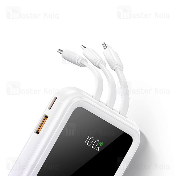 پاوربانک 10000 یوسمز USAMS CD193 توان 22.5 وات با کابل متصل