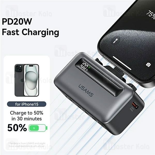 پاوربانک 4500 یوسمز USAMS CD233 توان 20 وات