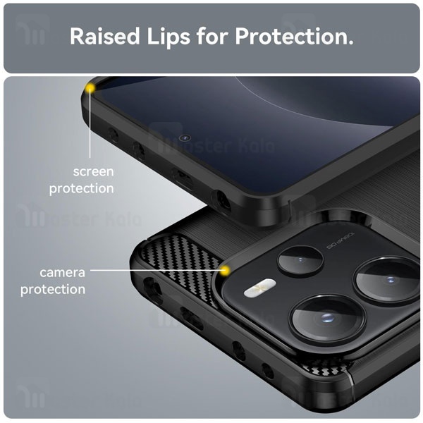 قاب فیبر کربنی شیائومی Xiaomi Redmi Note 14 4G Rugged Armor Fiber Carbon