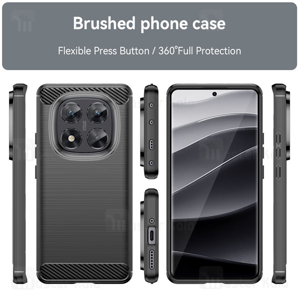 قاب فیبر کربنی شیائومی Xiaomi Redmi Note 14 Pro 5G / Poco X7 5G Rugged Armor Fiber Carbon
