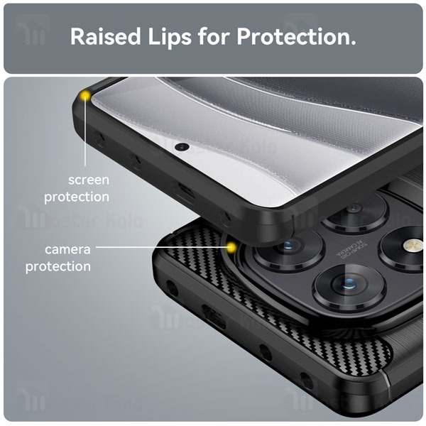 قاب فیبر کربنی شیائومی Xiaomi Redmi Note 14 Pro 5G / Poco X7 5G Rugged Armor Fiber Carbon