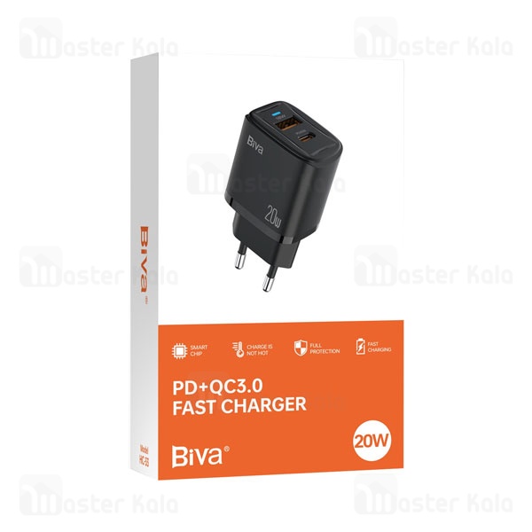 شارژر دیواری بیوا Biva HC-33 PD QC3.0 Fast Charger توان 20 وات